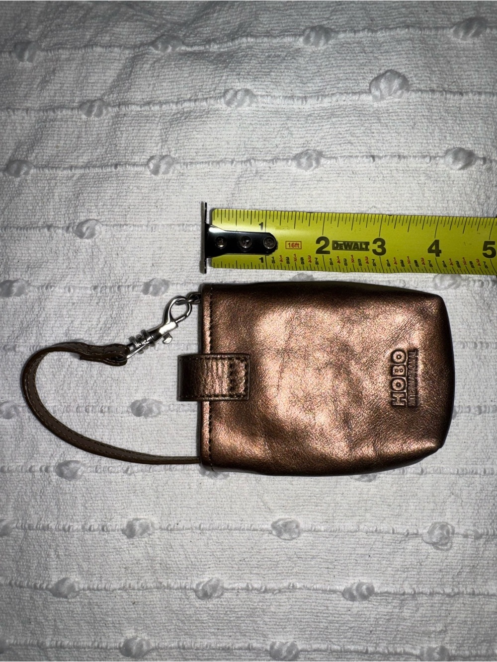 NWOT Hobo International Leather Accessory Holder Bag Case with Strap Gold Bronze - Picture 5 of 6